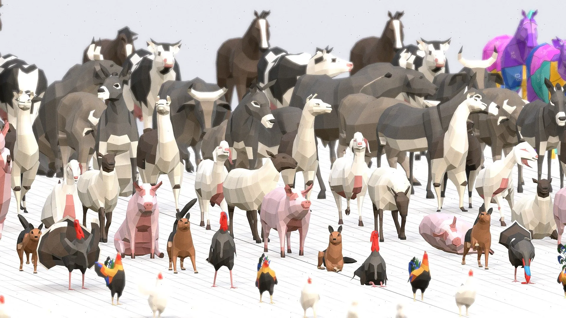 PBR Game 3D Models – Farm Animals Pack