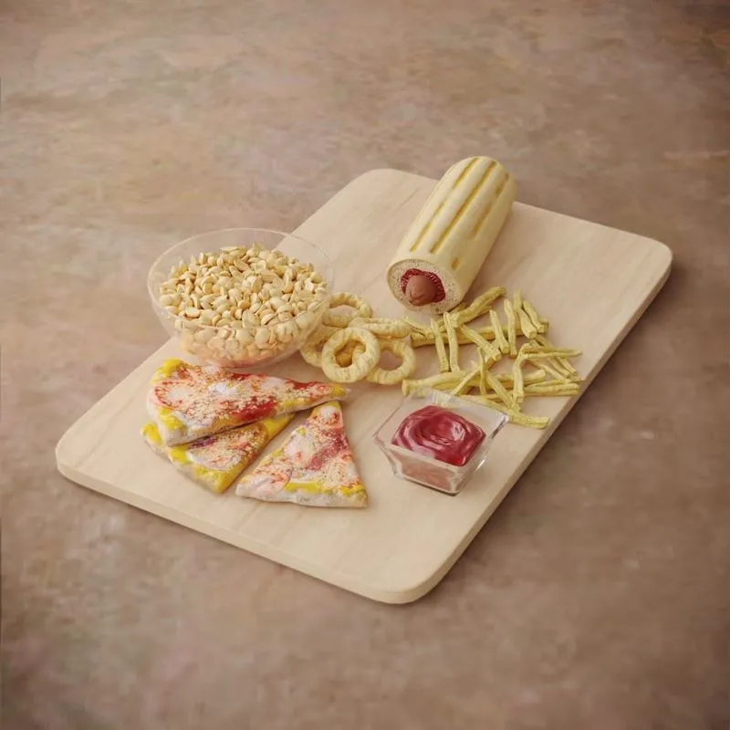 PBR Game 3D Models – Fastfood Dish Plate Hotdog Pizza