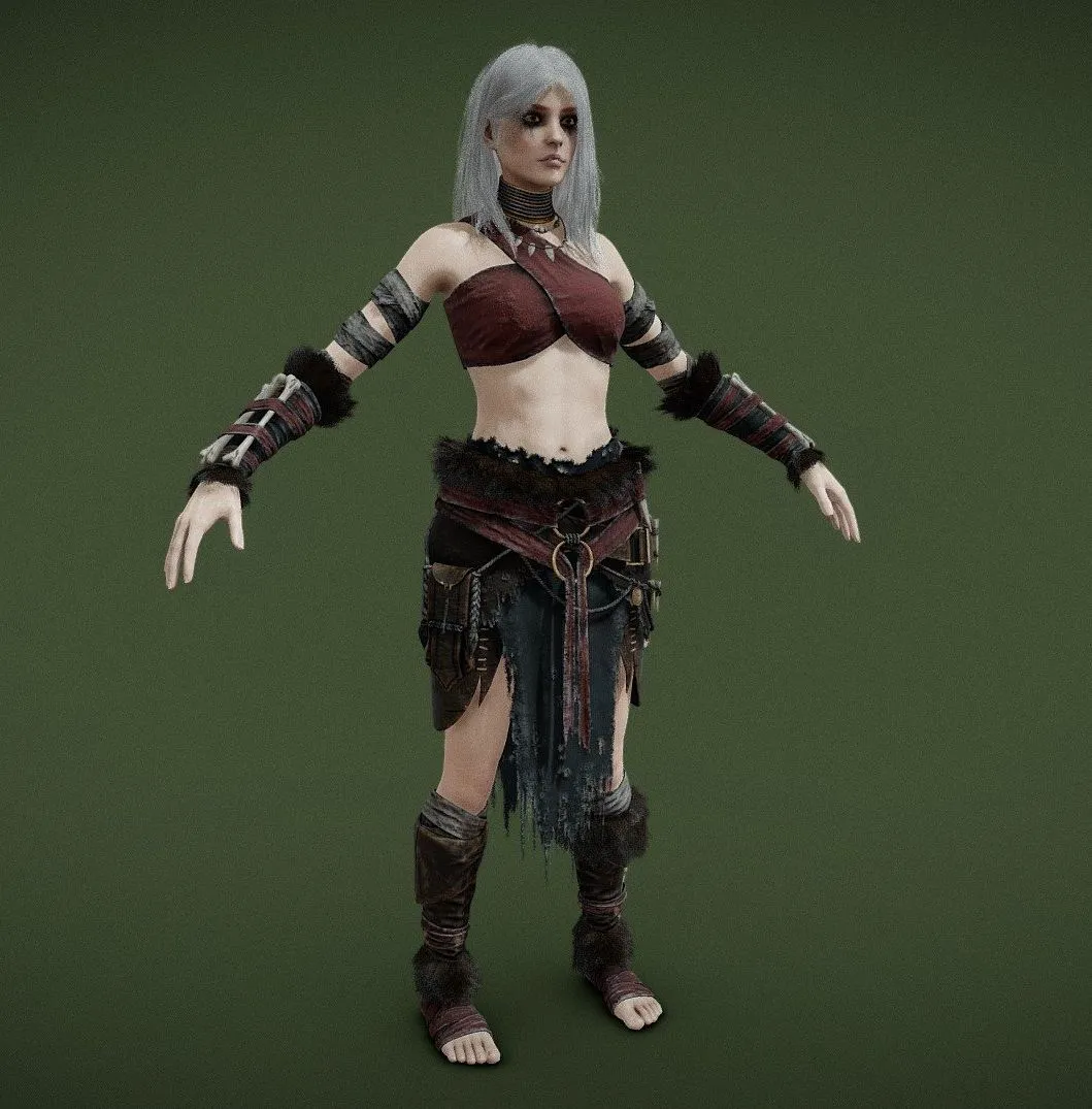 PBR Game 3D Models – Female Druid B