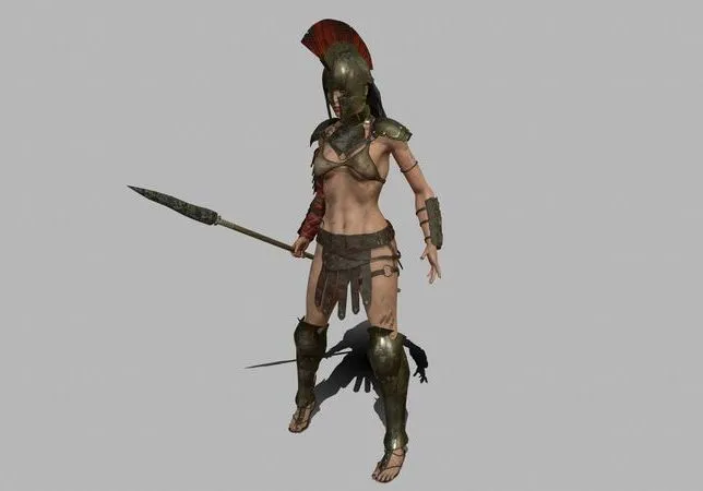 PBR Game 3D Models – Female Gladiator
