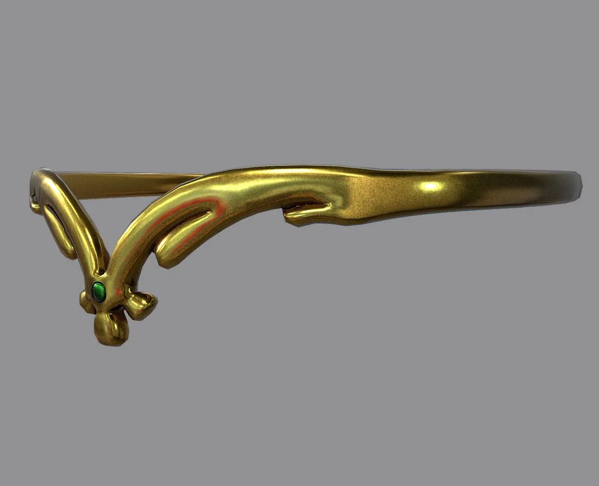 PBR Game 3D Models – Female Golden Fantasy Tiara Headpiece