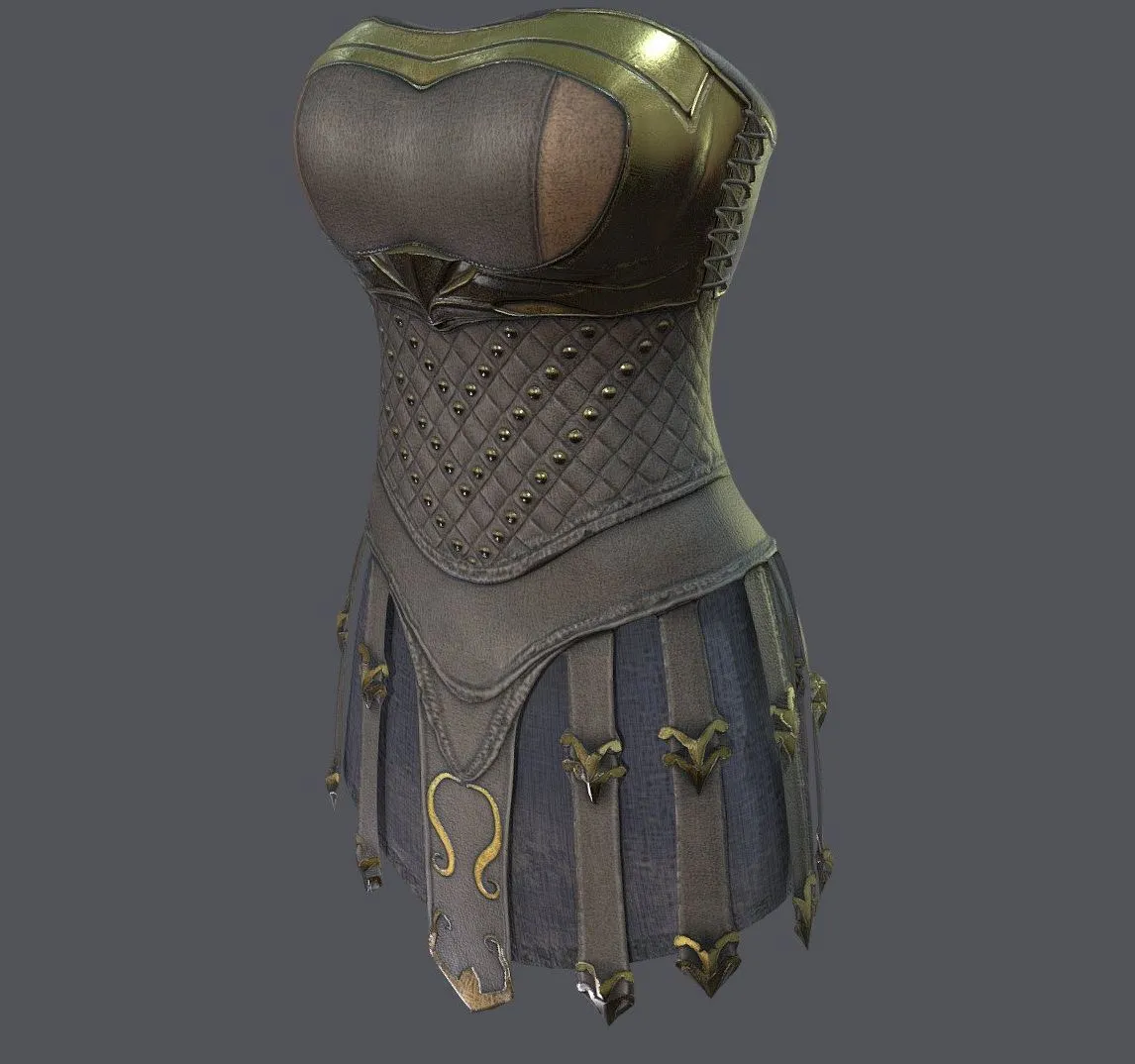 PBR Game 3D Models – Female Strapless Roman Amazon Woman Dress