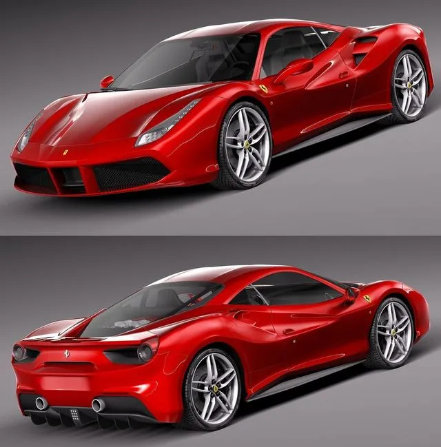 PBR Game 3D Models – Ferrari 488 GTB 2016
