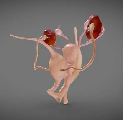 PBR Game 3D Models – Fetal Female Reproductive System Week Sixteen