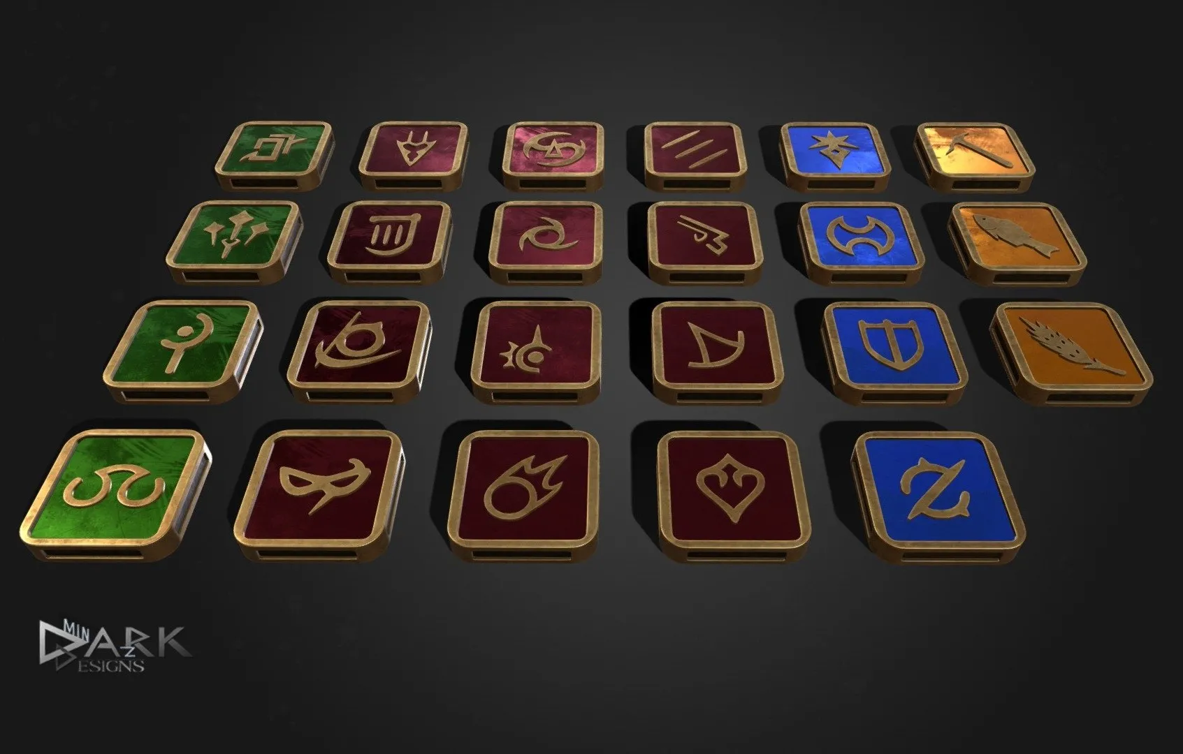 PBR Game 3D Models – Ff 14 Job Icons Endwalker Highpolyversion