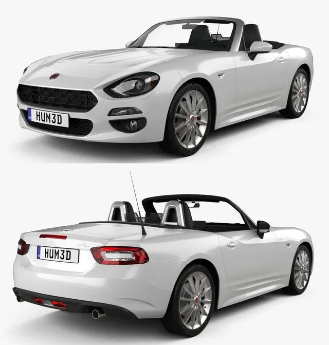 PBR Game 3D Models – Fiat 124 Spider 2017