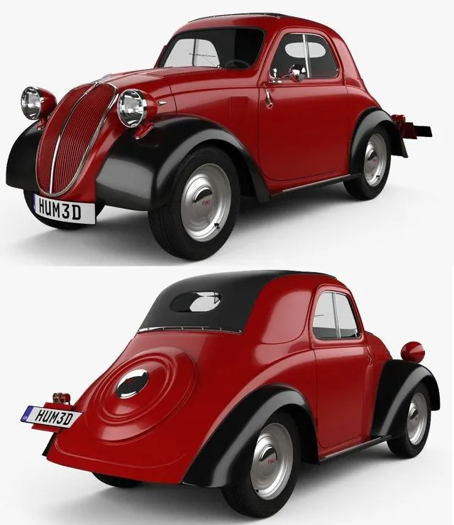 PBR Game 3D Models – Fiat 500 Topolino 1936 (Hum 3D)