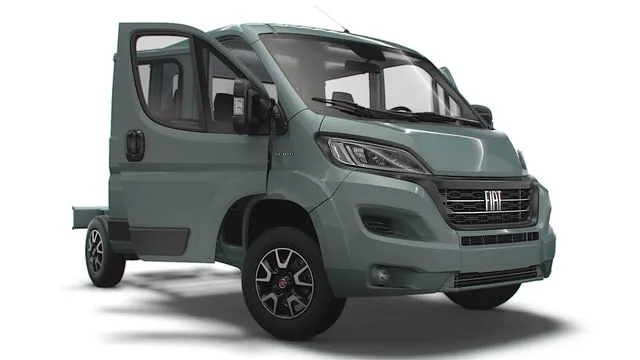PBR Game 3D Models – Fiat Ducato Chassis Truck CrCab 3450WB HQInterior 2023