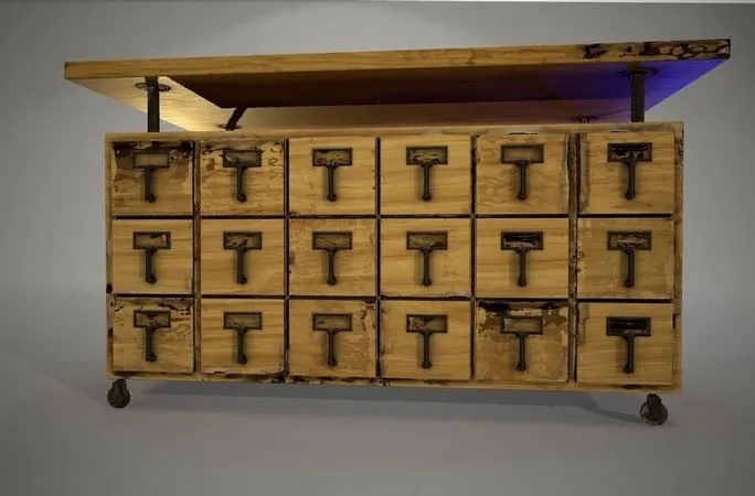 PBR Game 3D Models – Filing Cabinet