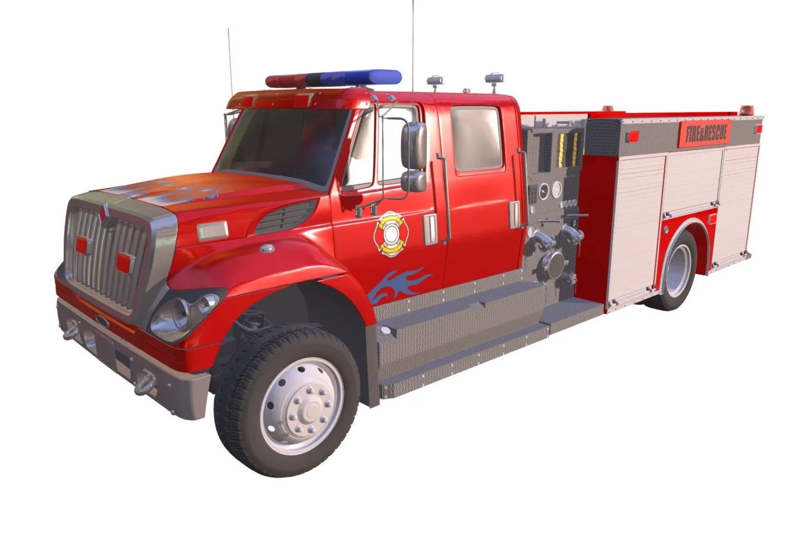 PBR Game 3D Models – Fire Truck
