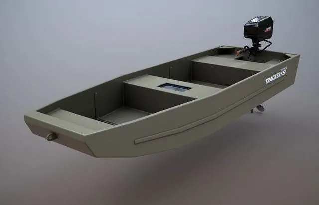 PBR Game 3D Models – Fishing Boat Tracker Topper 15 Jon Boat