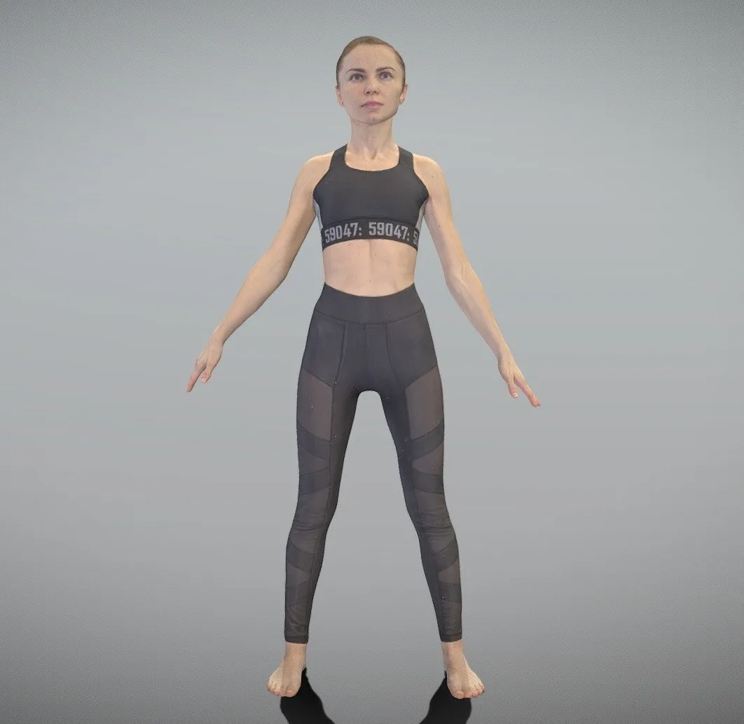 PBR Game 3D Models – Fitness Woman Ready For Animation 322