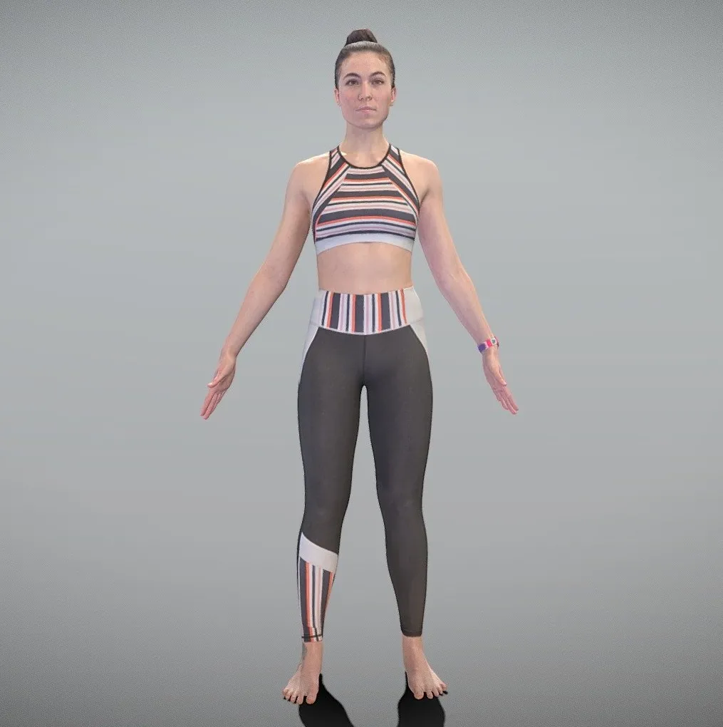 PBR Game 3D Models – Fitness Woman Ready For Animation 454