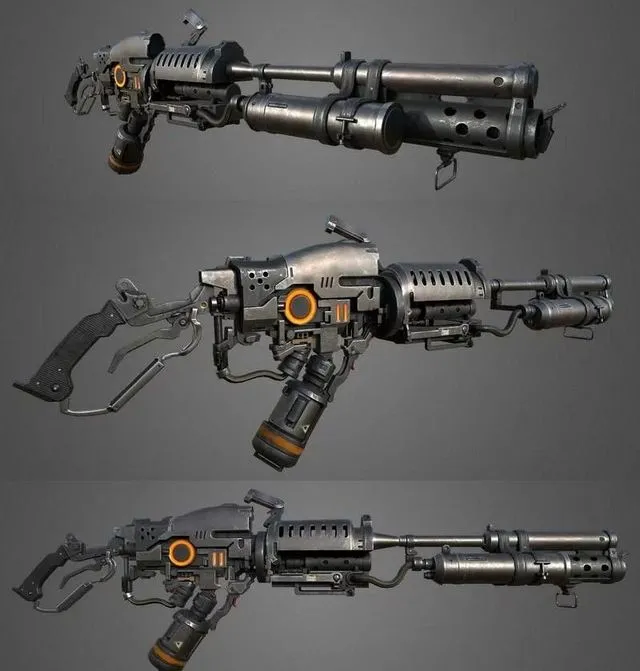 PBR Game 3D Models – Flame Thrower gun