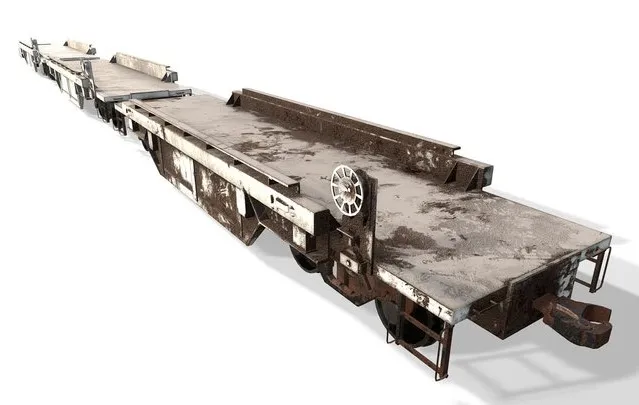 PBR Game 3D Models – Flat Bed Train Rail Cargo Car Carriage