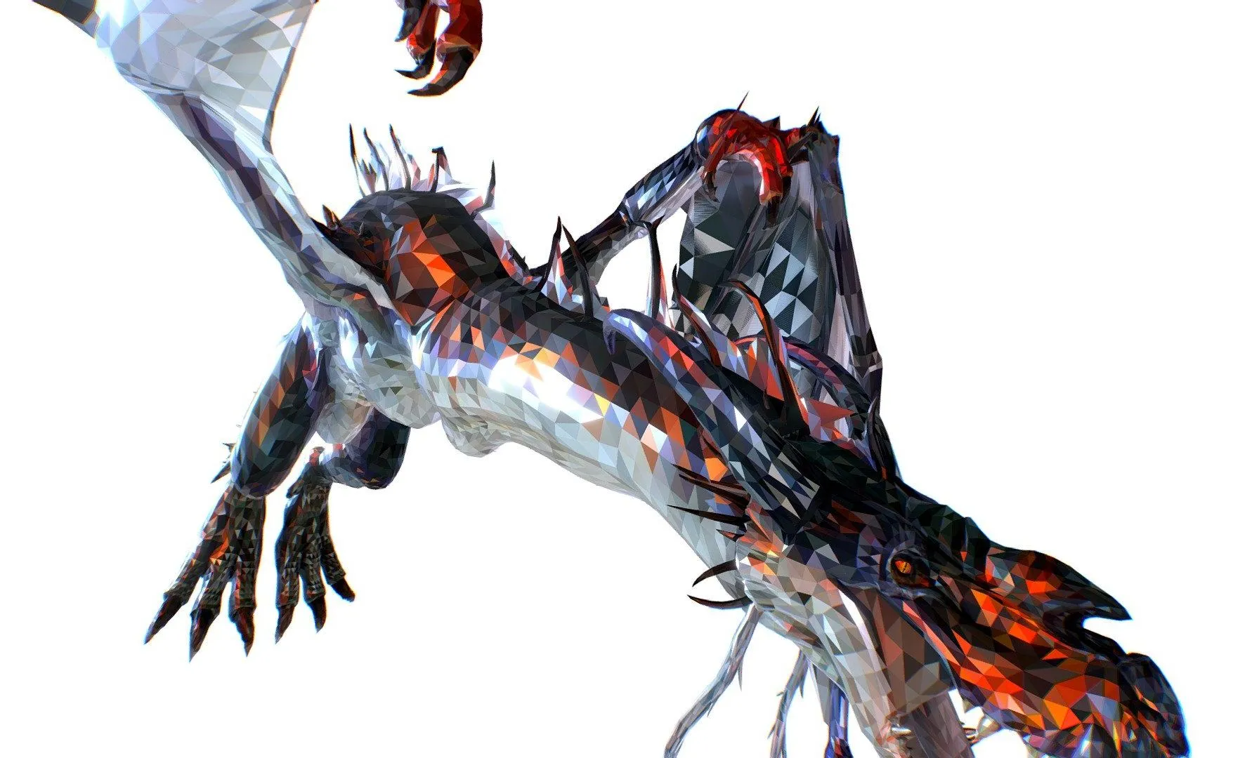 PBR Game 3D Models – Fly Dragon Low Polygon Art