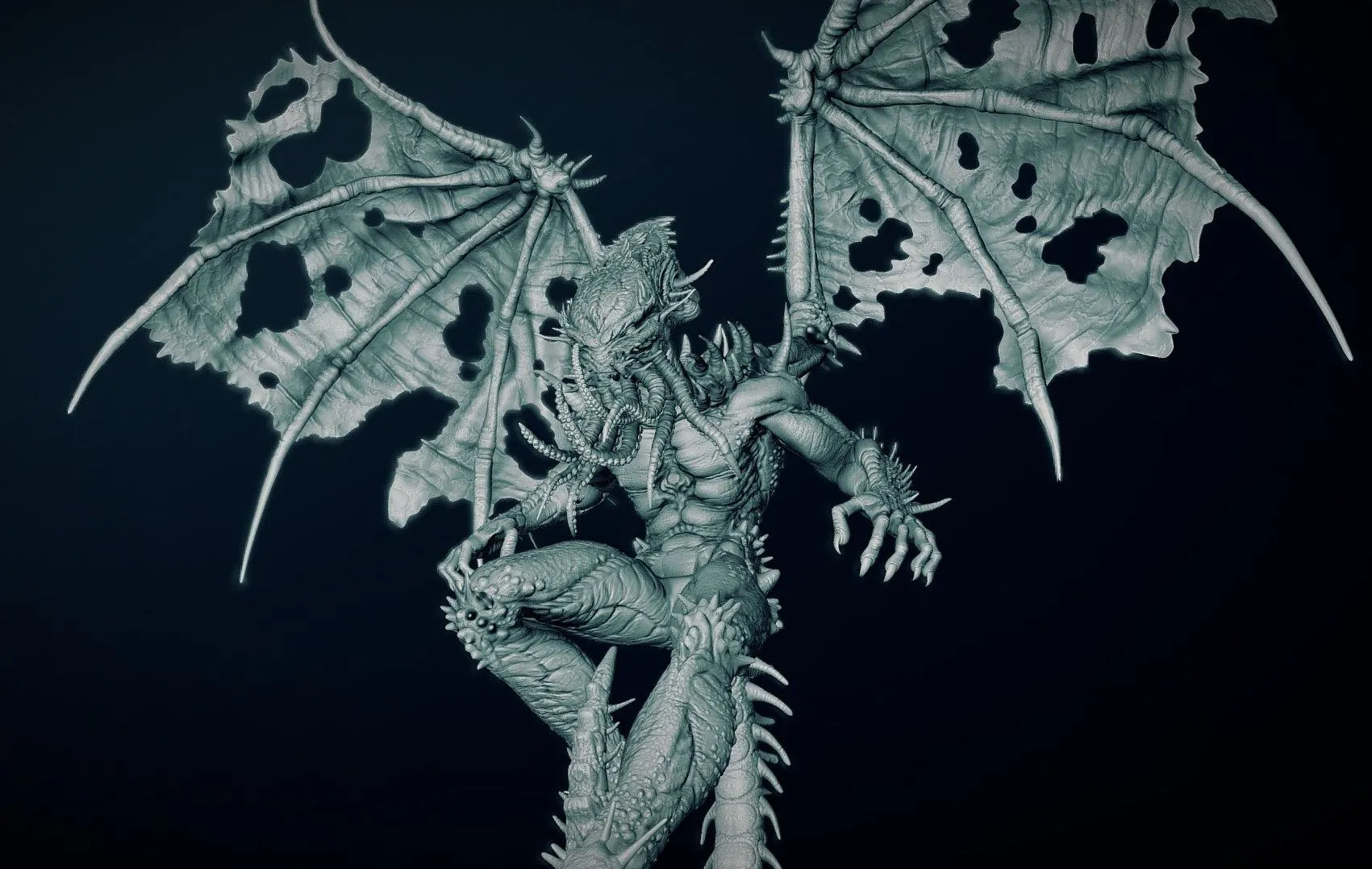 PBR Game 3D Models – Flying Cthulhu