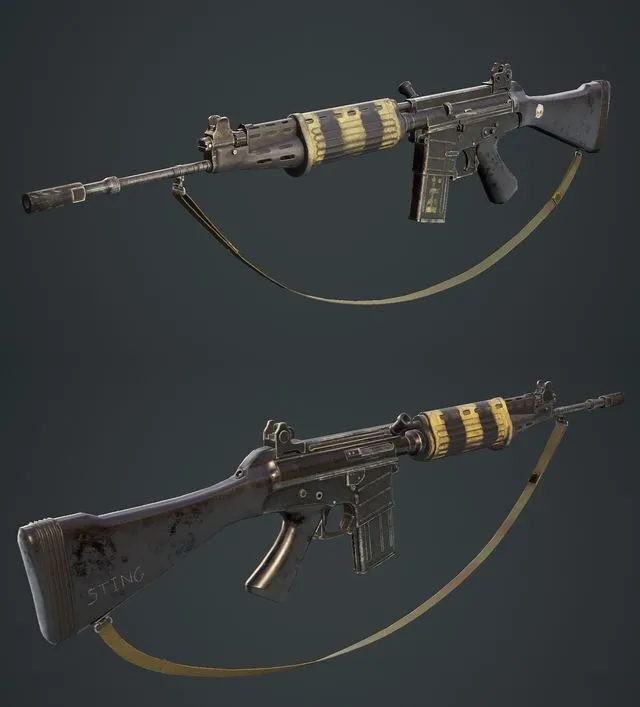 PBR Game 3D Models – FN CAL Assault Rifle