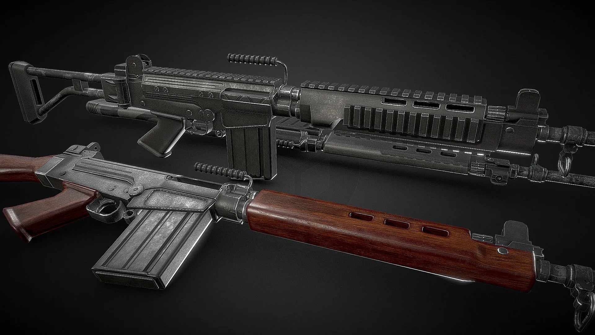 PBR Game 3D Models – Fn Falgame Ready Version