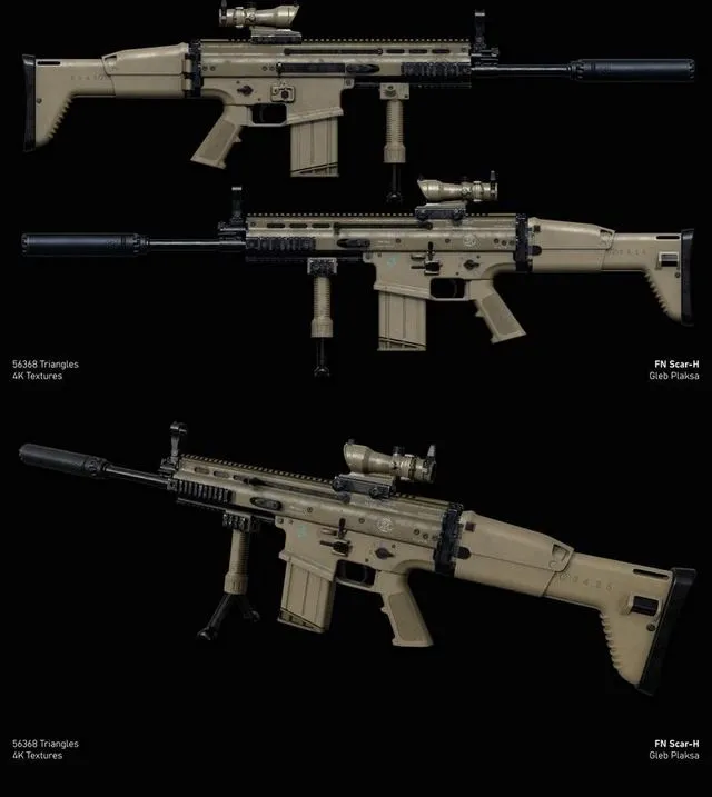 PBR Game 3D Models – FN Scar-H