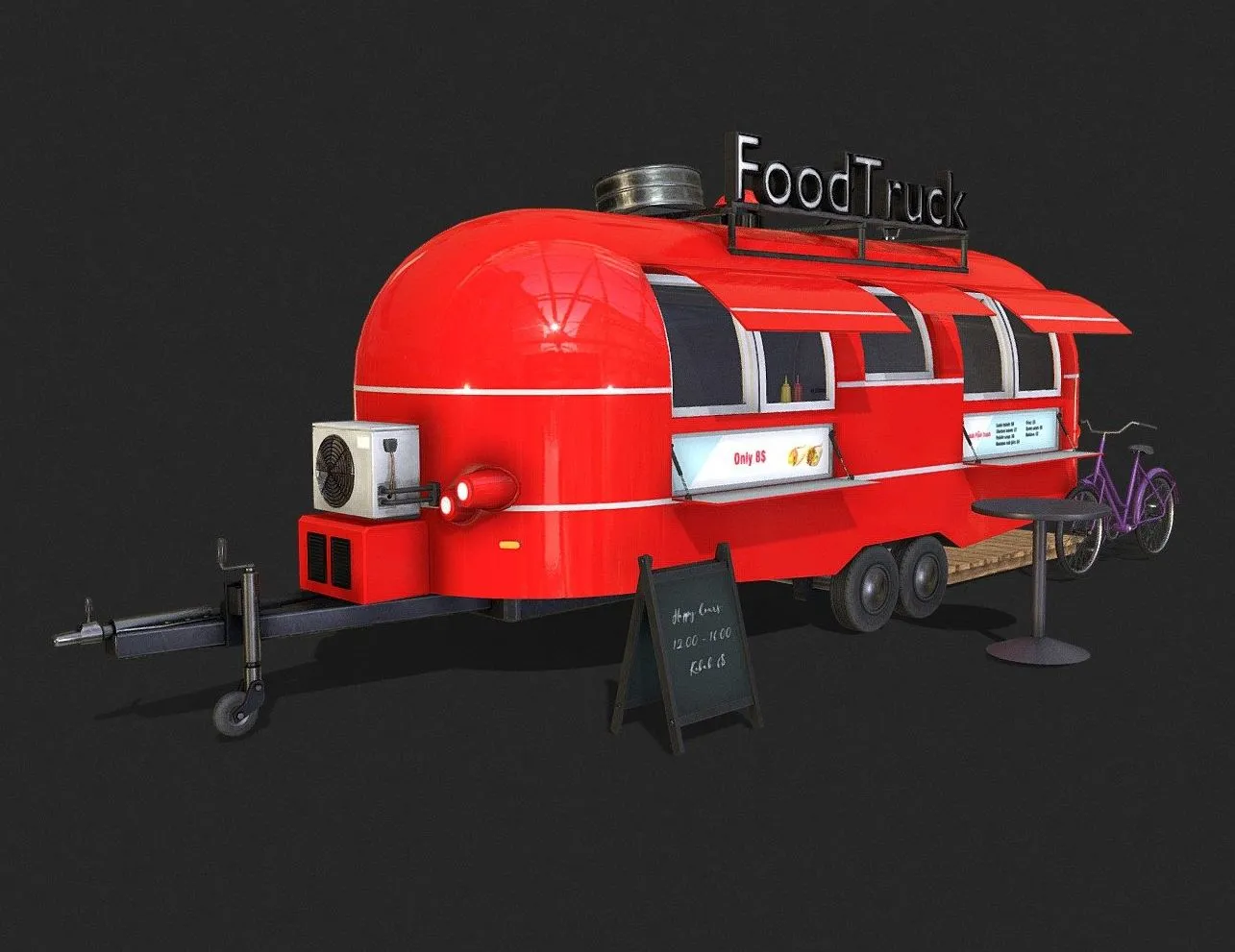 PBR Game 3D Models – Food Truck 1 Game Ready