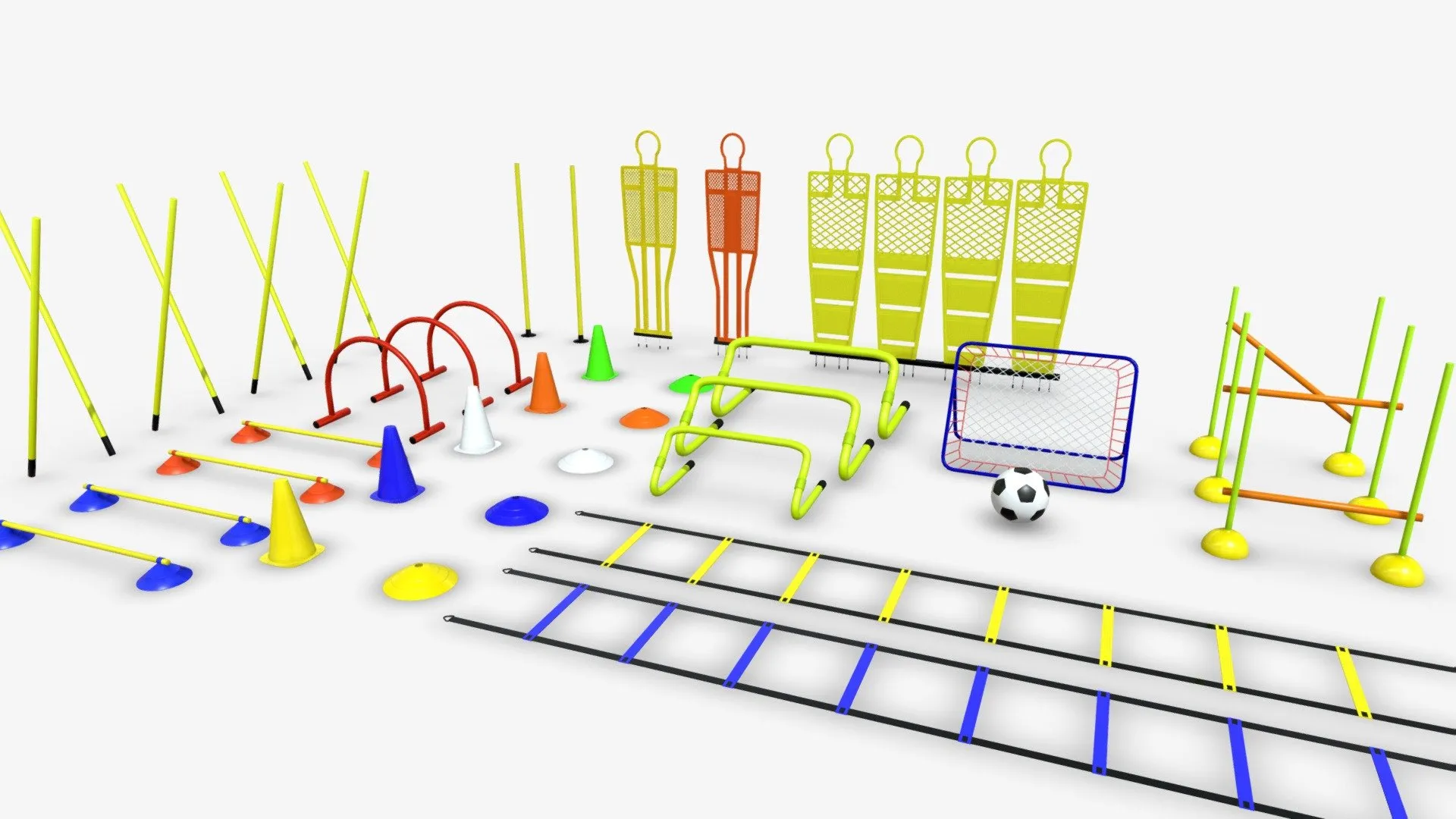 PBR Game 3D Models – Football Training Equipment Pack 3D