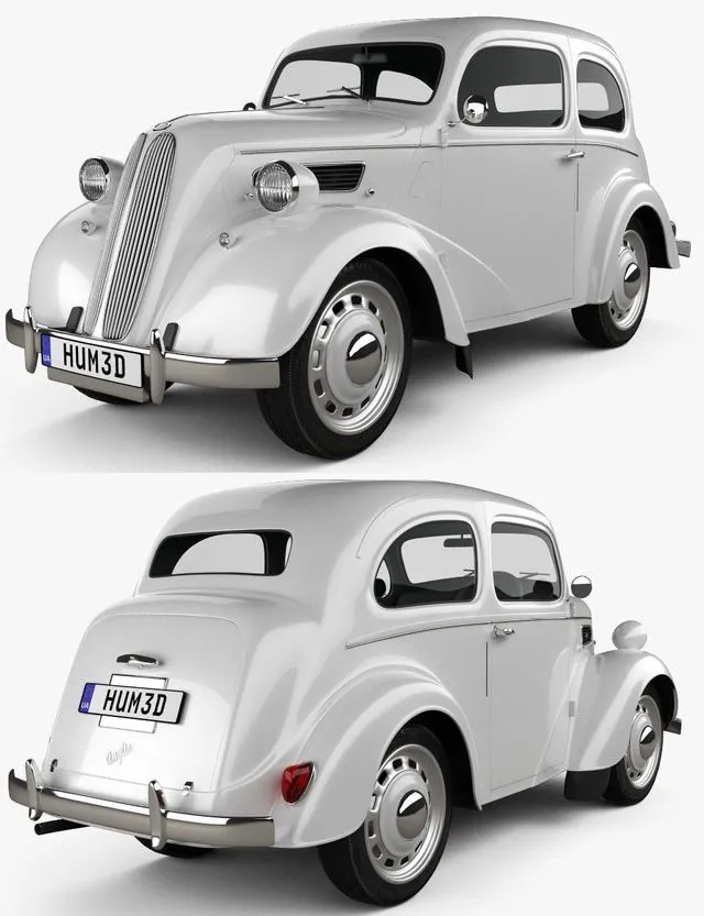PBR Game 3D Models – Ford Anglia E494A 2-door Saloon 1949