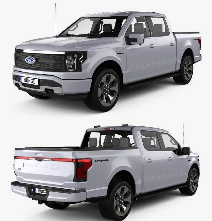 PBR Game 3D Models – Ford F-150 Lightning Super Crew Cab 5.5ft Bed Platinum 2021