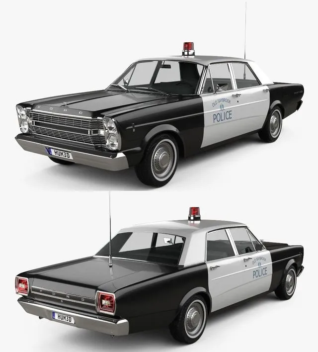 PBR Game 3D Models – Ford Galaxie 500 Police 1966