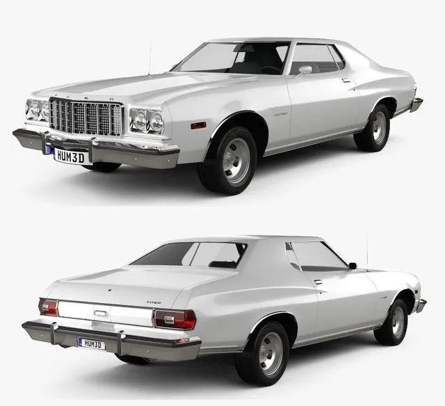 PBR Game 3D Models – Ford Gran Torino hardtop 1974