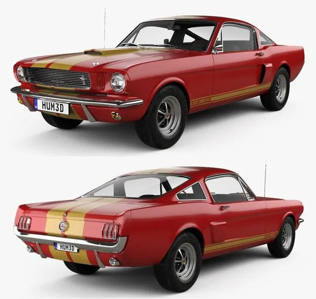 PBR Game 3D Models – Ford Mustang GT350H Shelby with HQ interior 1966