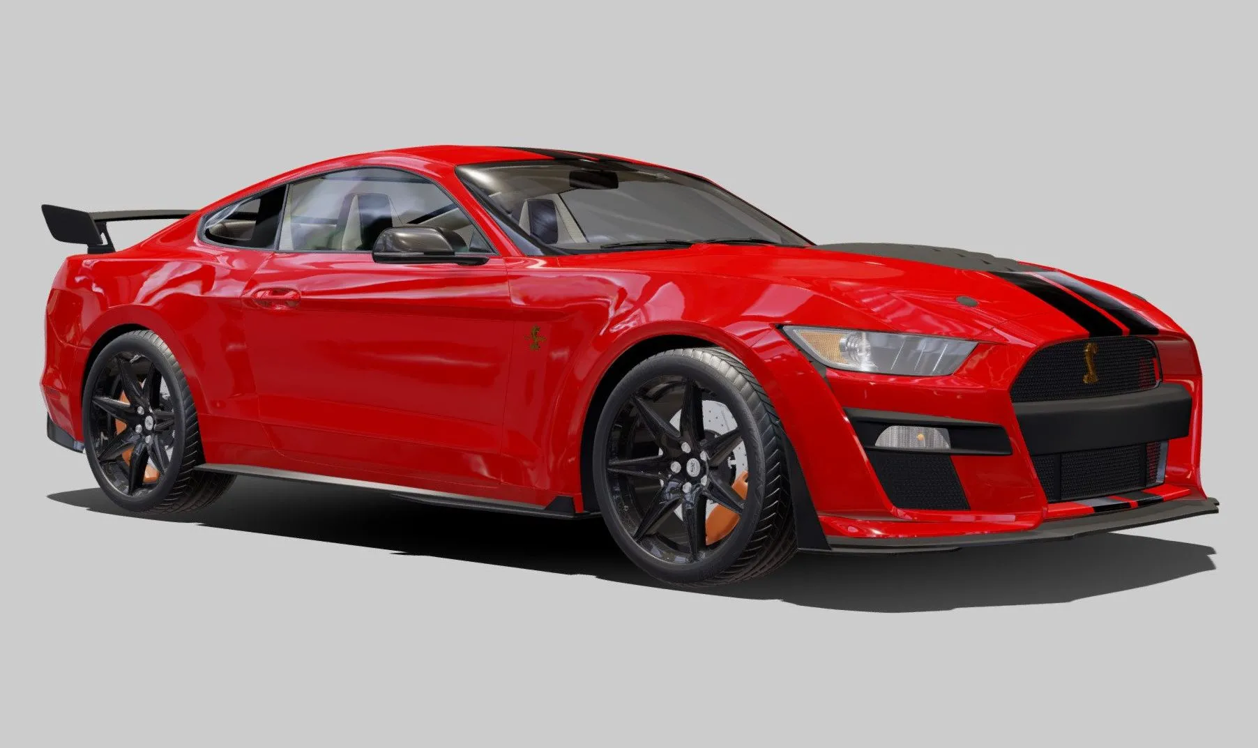 PBR Game 3D Models – Ford Mustang Shelby Gt500 2020 With Hq Interior