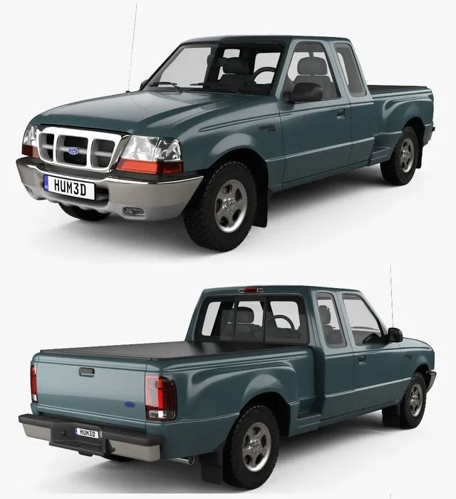 PBR Game 3D Models – Ford Ranger (NA) Extended Cab Flare Side XLT 1998