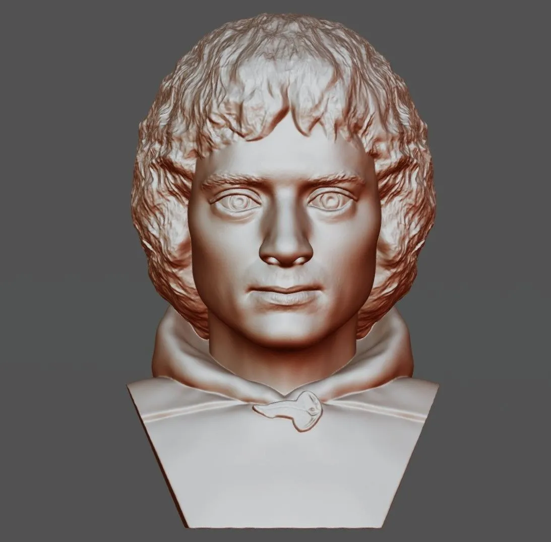 PBR Game 3D Models – Frodo Baggins Bust For 3D Printing