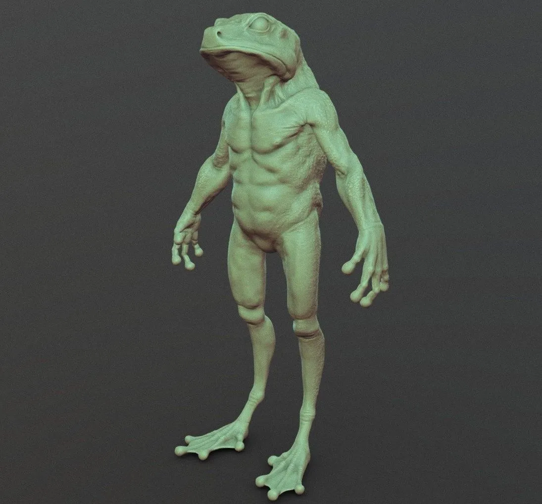 PBR Game 3D Models – Frog Humanoid Creature
