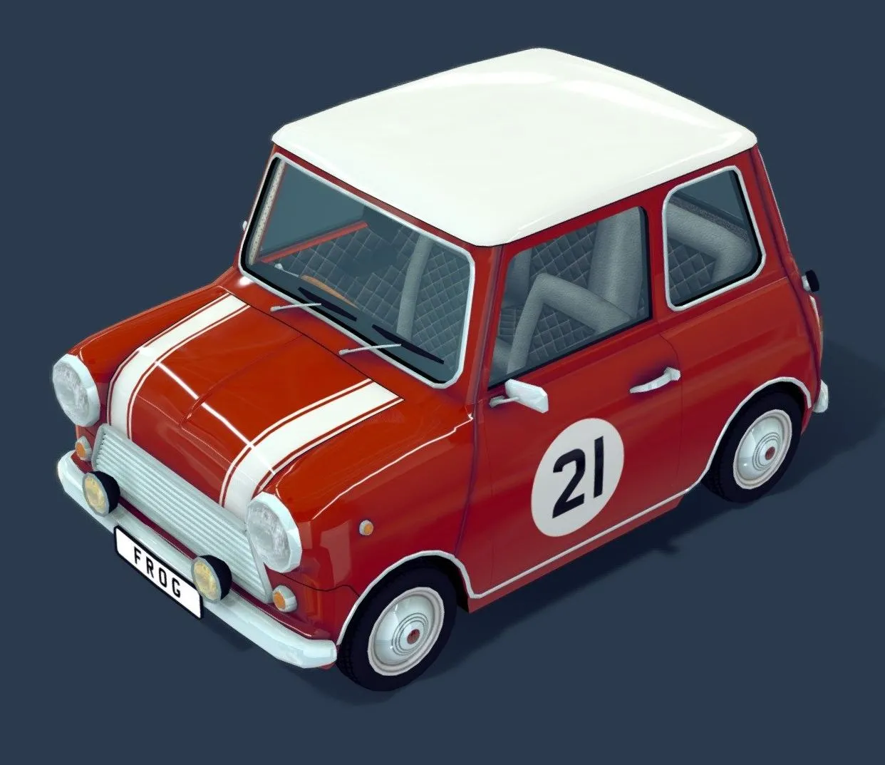 PBR Game 3D Models – Frog Retro Cartoon Car