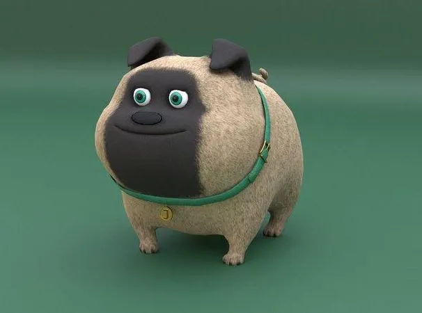 PBR Game 3D Models – Funny cartoon dog Low-poly