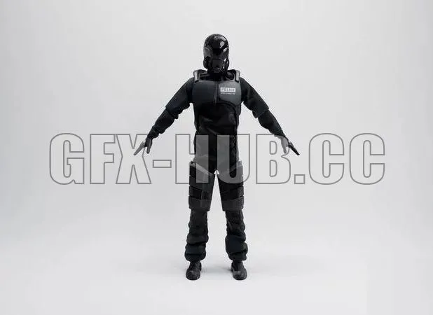 PBR Game 3D Models – Futuristic Policeman