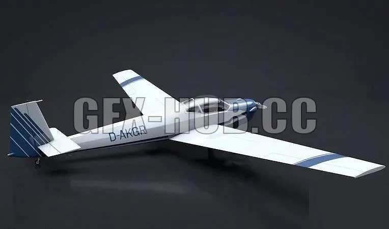 PBR Game 3D Models – #G-F-X H-U-B#Scheibe Falke SF-25 Motorglider