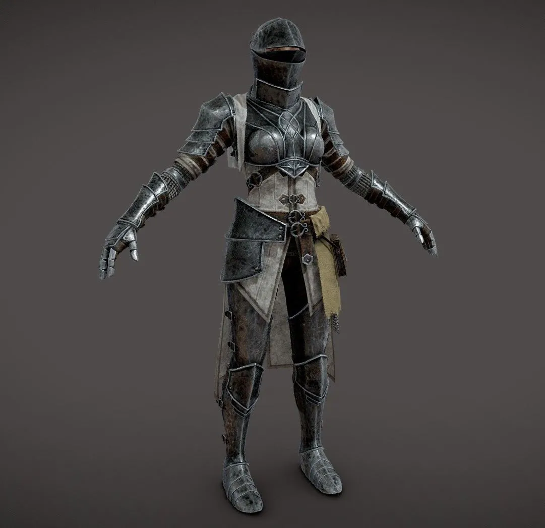 PBR Game 3D Models – G2 Female Knight 03 A