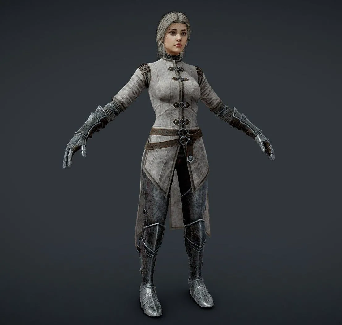 PBR Game 3D Models – G2 Female Knight 03 B