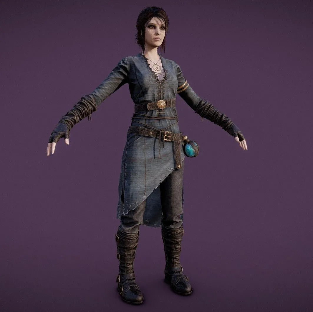 PBR Game 3D Models – G2 Female Mage B
