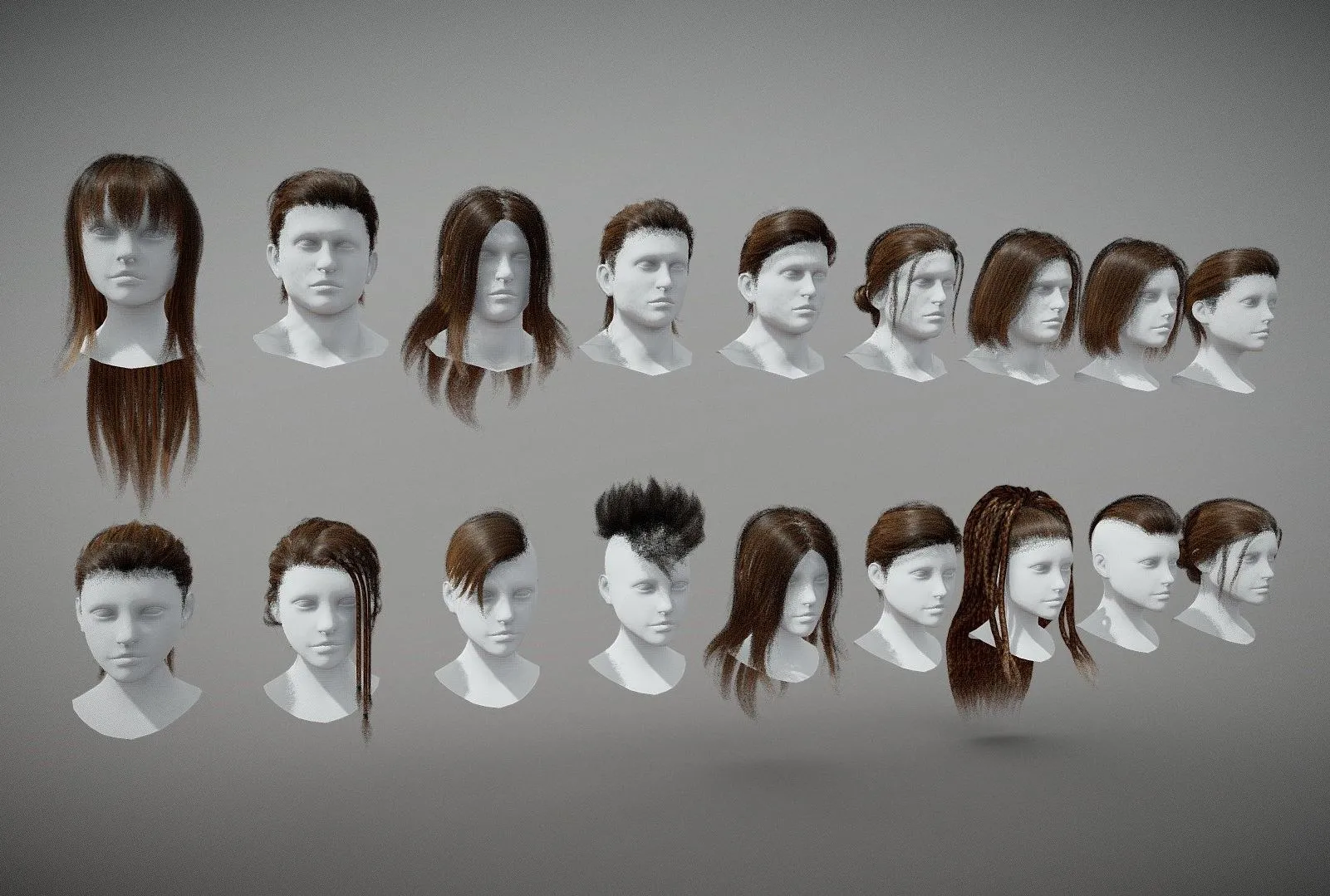 PBR Game 3D Models – G2 Haircard Collection 02