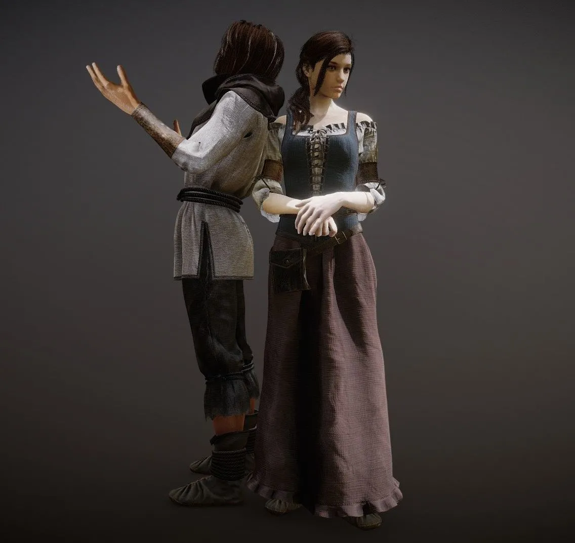 PBR Game 3D Models – G2 Medieval Npcs Preview B