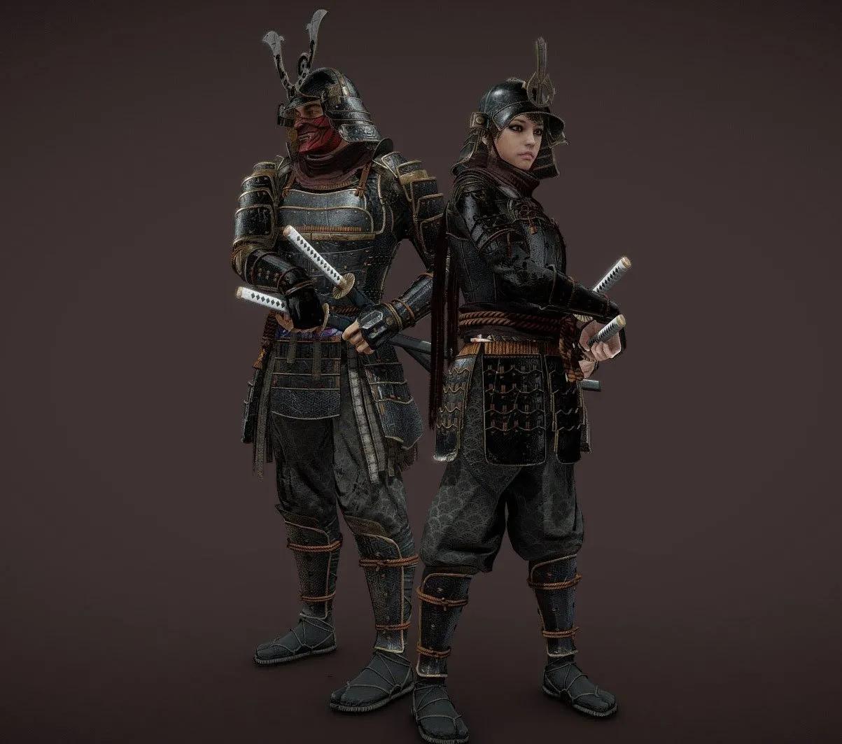 PBR Game 3D Models – G2 Samurai Preview