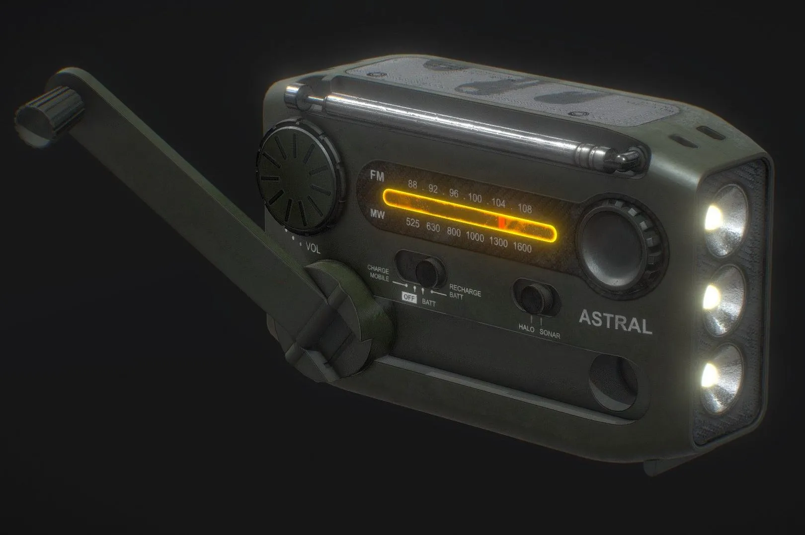 PBR Game 3D Models – Gadget Radio Flashlight Radar