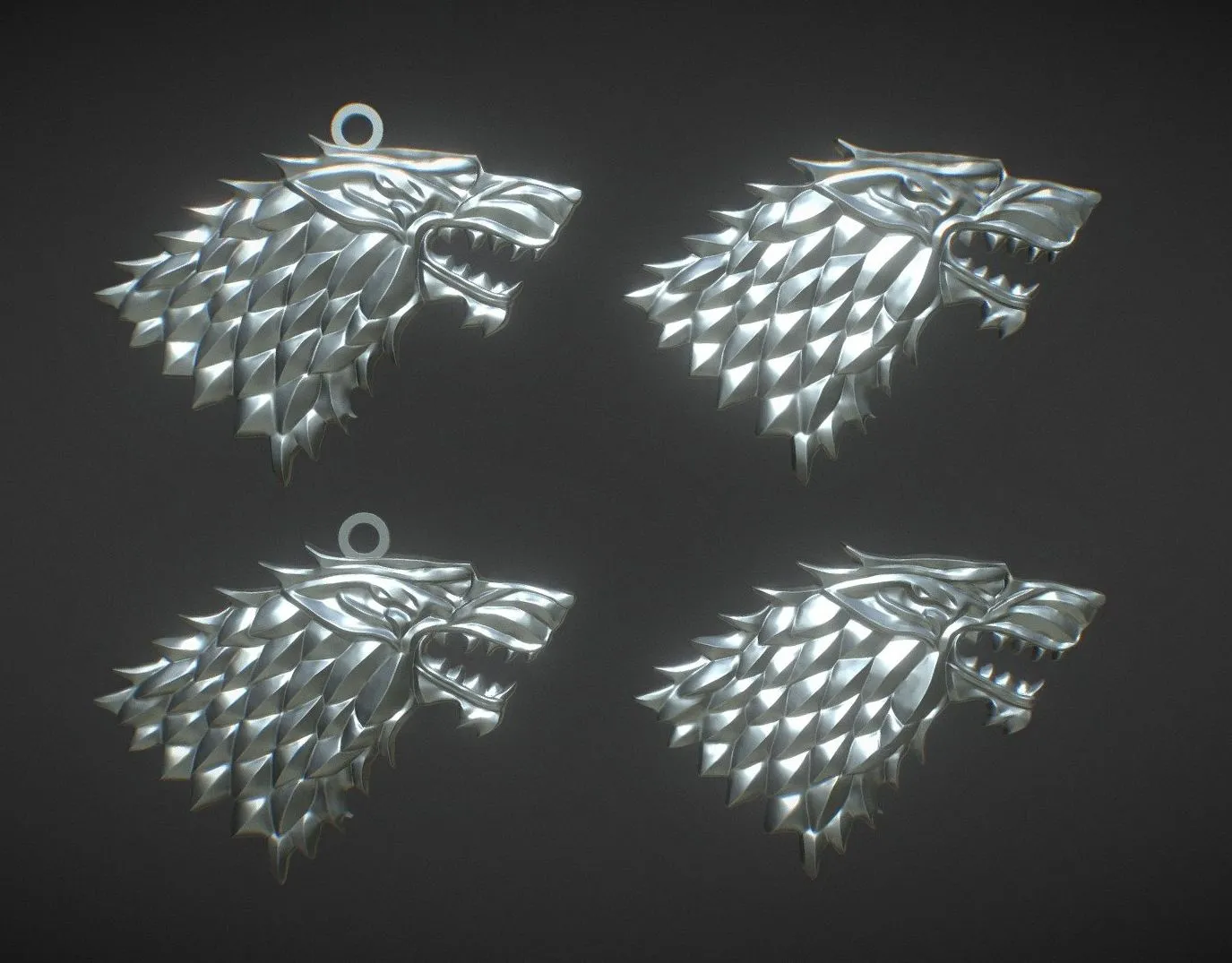 PBR Game 3D Models – Game Of Throne Stark Amulet 3D Print