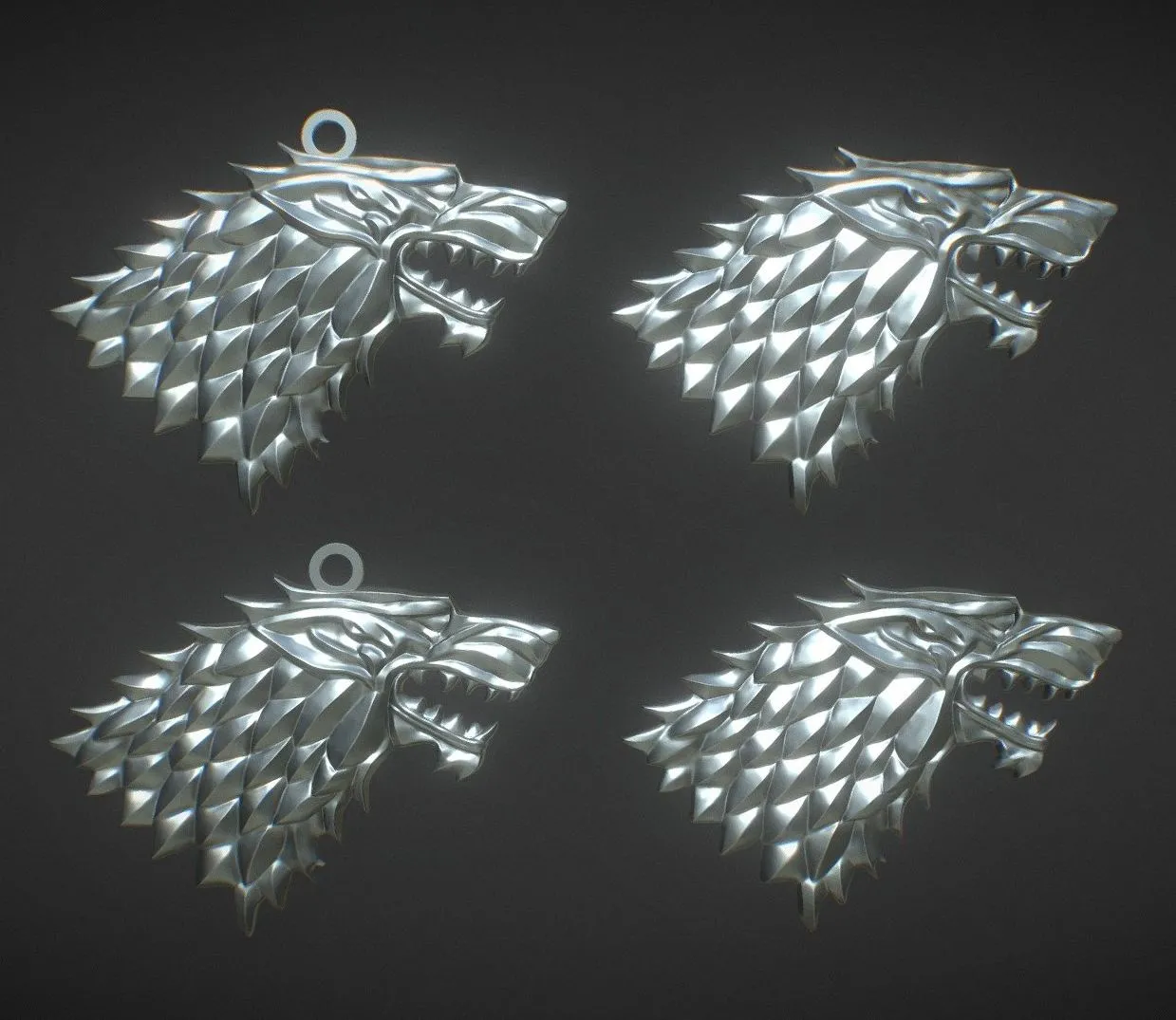 PBR Game 3D Models – Game Of Throne Stark Amulet 3D Print