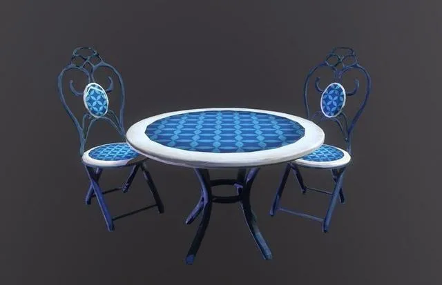 PBR Game 3D Models – Garden Furniture Set