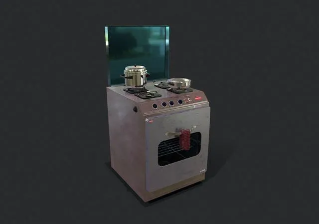 PBR Game 3D Models – Gas Stove